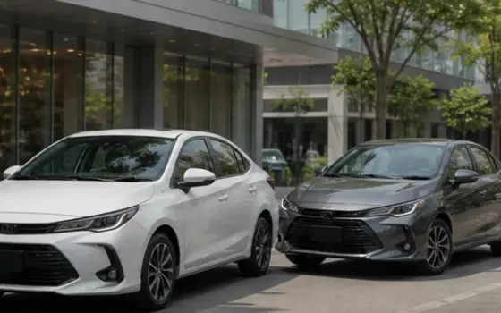 Honda City และ Toyota Yaris Ativ หรือ Vios 2025 จอดเทียบในมุมเปรียบเทียบรถซีดานเล็ก
