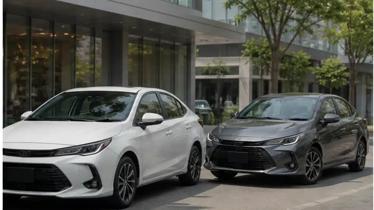 Honda City และ Toyota Yaris Ativ หรือ Vios 2025 จอดเทียบในมุมเปรียบเทียบรถซีดานเล็ก