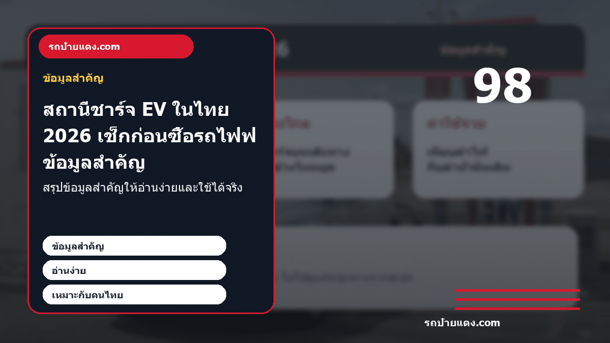 สถานีชาร์จ EV ในไทย 2026 เช็กก่อนซื้อรถไฟฟ้า คุ้มและพร้อมใช้ไหม ภาพข้อมูลสำคัญ