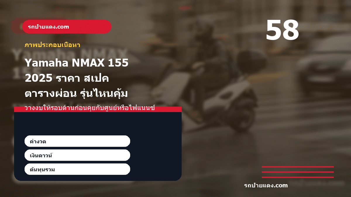 Yamaha NMAX 155 2025 ราคา สเปค ตารางผ่อน รุ่นไหนคุ้ม ภาพประกอบ